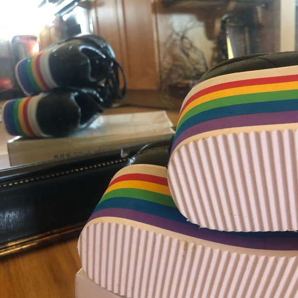 Rainbow Pride Platform Sneakers Performance Dance - Picture 2 of 8